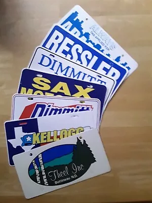 Lot Of 7 Vintage Classic Dealership License Vanity Plate Tags • $25