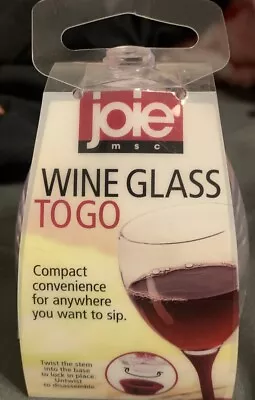 Wine Glass To Go Joie Compact Personal Travel Party Vino Cup 7.44oz (White Stem) • $6