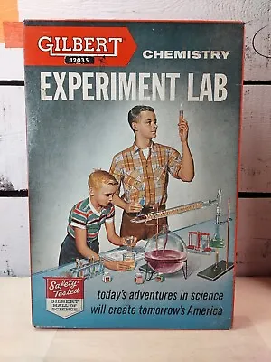 1958 Gilbert Chemistry Experiment Lab Set Vintage Toy 12035 Metal Case ONLY • $45