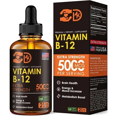 £14.95 • Buy Vitamin B12 Liquid Drops 5000 Mcg Methylcobalamin  60ml Dropper