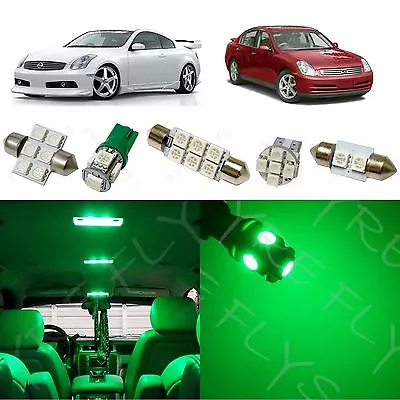 10x Green LED Lights Interior Package Kit For 2003-2006 Infiniti G35 IG1G • $13.59