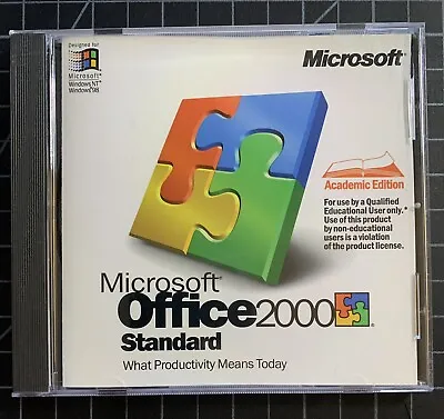 Microsoft Office 2000 Standard UPGRADE With Product Key Genuine CD VeryCleanDisc • $17