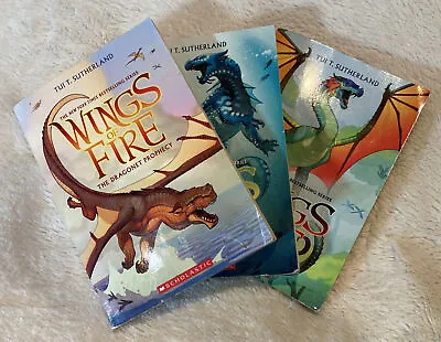 $5 • Buy ⭐️LOT Of 3 Wings Of Fire 1, 2, 3 BONUS Books Tui T Sutherland Paperback Dragons