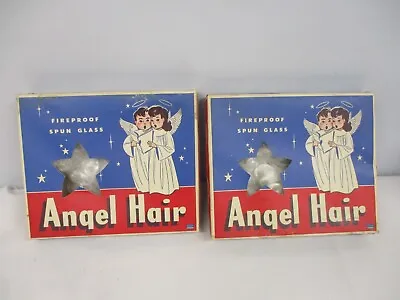 2 Boxes Vintage Christmas National Tinsel Co Fireproof Spun Glass Angel Hair Mib • $60