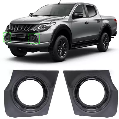 Fog Lamp Light Cover Black For Mitsubishi L200 Triton 2015  2016 2017 2018 • $37.50