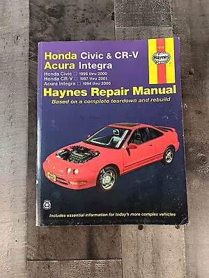 Honda Civic & CR-V Acura Integra Haynes Service Repair Manual 42025 EK DC GSR LS • $14.95