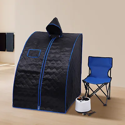 1000W Portable Steam Sauna Tent Home Personal Sauna Room Full Body Spa 2L Black • $93