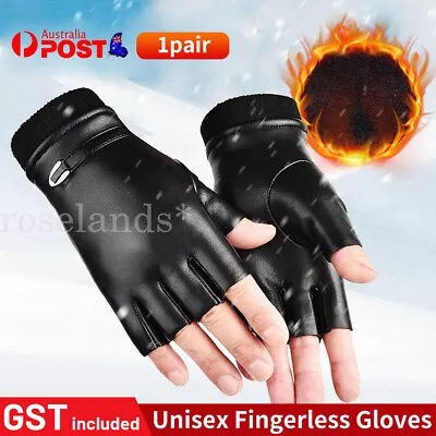 Half Finger Cycling Gloves Bus Driving Wheelchair Gym Fingerless Bike Leather • $12.19