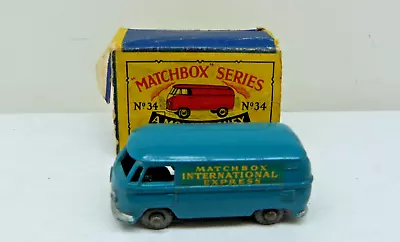 MATCHBOX LESNEY 34a VW Volkswagen Van 1957 MW Vintage Diecast Toy Car • £27.99