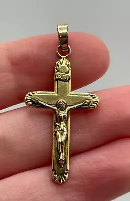 Vintage Amerikaner Andreas Daub Rolled Gold Inri Jesus Cross Pendant • $49.99