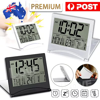 Home Digital LCD Screen Travel Alarm Clocks Desk Thermometer Timer Calendar • $8.95