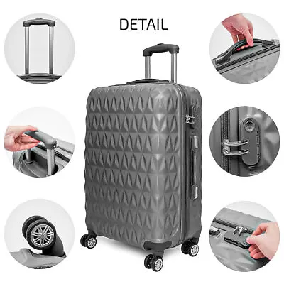 £29.79 • Buy Suitcase Trolley Carry On Hand Cabin Luggage Hard Shell Travel Lightweight 20''