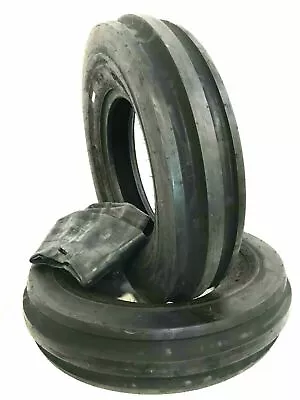 TWO New 5.50-16 Tri-Rib 3 Rib Front Tractor Tires & Tubes Heavy Duty 5.50x16  • $198.99