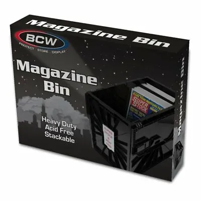 BCW Plastic Black Heavy Duty Acid Free Stackable Magazine / Document Storage Bin • $47.29