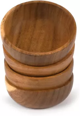 Set Of 4 Wooden Small Bowl For Nuts Candy Appetizer Dining Décor 4  X 4  X 1.5  • $14.08