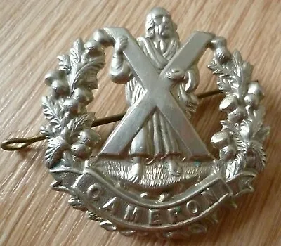 Cameron Highland Cap Badge 2 Lugs WM ANTIQUE Original • £39.99