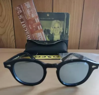 MOSCOT LEMTOSH Sunglasses 46-24-145 COL.BLACK CE Lens Blue W/Case • $114