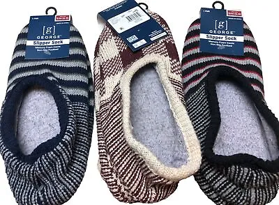 Men's/women Slipper Socks Size Sm. (6-9) In Men's George Memory Foam Nonskid-new • $19.99