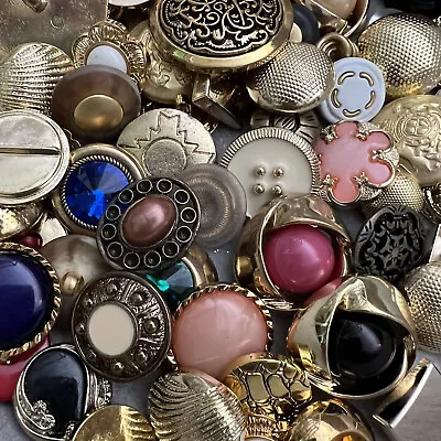 100 Best Premium MIXED LOT All Kinds Of GOLD & ANTIQUE GOLD Buttons All Sizes • $14.99