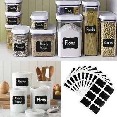 Chalk Board Labels Reusable Blank Sticker Mason Jars Glass Bottle Canister New • $6.06