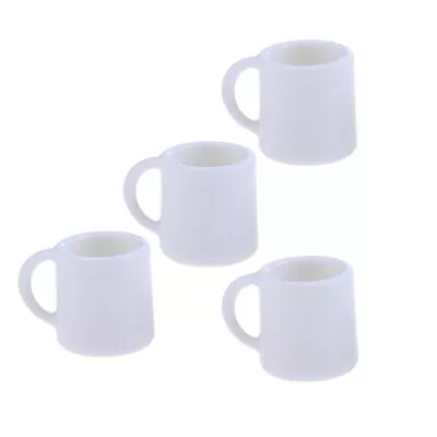 4/8pc Miniature 1/12 Scale White Cups Mugs Dollhouse Tableware Lot Accessories • $5.68