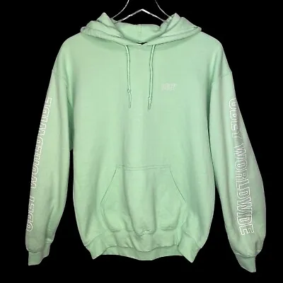 OBEY WORLDWIDE Men’s Size M Lime Green Hoodie Sweatshirt Kangaroo Pocket Adult • £16.53