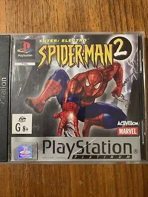 Spiderman 2 Enter: Electro Playstation 1 Platinum Activision Marvel PAL • $19.95