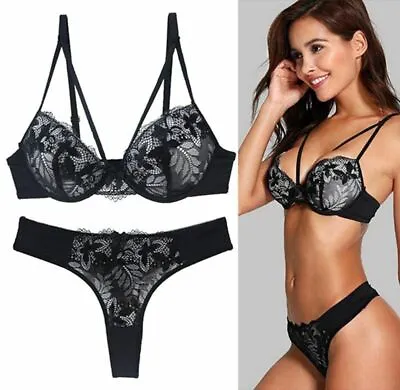 UK Sz Women Sexy Floral Lace Extreme Push Up Bra Sets Laides Underwear Lingerie • £9.98