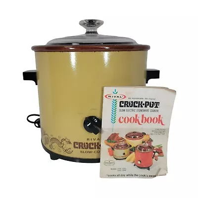 Vintage Retro Rival Crock Pot Mustard Yellow 3100/2 Slow Electric Cooker 3.5Qt • $39.87