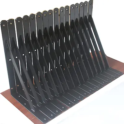 16 Pack L11  X H 8  Black Heavy Duty Shelf Brackets With Screws Shelf Brackets • $51.27