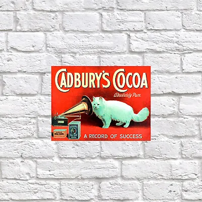 Cadbury's Cocoa Retro Tin Metal Sign Nostalgic Art Gift Home Decor • £3.95