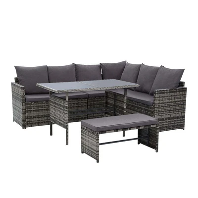 $802.99 • Buy Gardeon Outdoor Furniture Dining Setting Sofa Set Lounge Wicker 8 Seater Mixe...