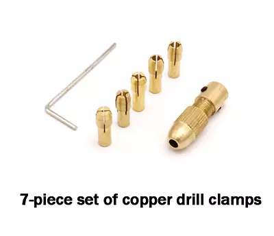 7 Piece Set Brass Micro Electric Self-tightening Collets Drill Bit Set Drill • $2.92