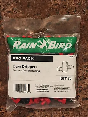 RAIN BIRD SW20-75 Pro Pack 2 GPH Irrigation Drippers (75 Pack) • $15.99