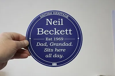 Engraved Personalised Blue Family Heritage Dad Wall Plaque Sign Gift 195mm • £20