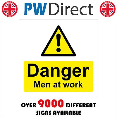 Ws147 Danger Men At Work Sign Workmen Scaffold Building Caution Construction • £165.36