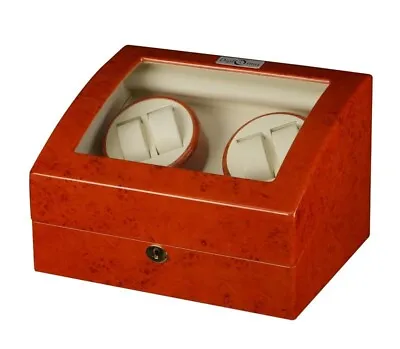 Diplomat Estate Burlwood Quad Automatic Watch Winder Display Storage Case NEW • $249