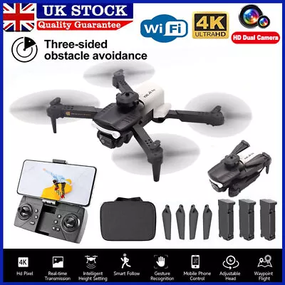 Drone RC Drones Pro 4K HD Dual Camera GPS WIFI FPV Quadcopter Brushless Foldable • £25.99