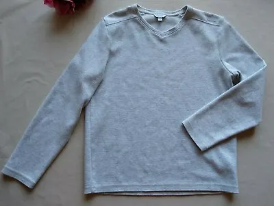 Calvin Klein 100% Cotton Sweatshirt Pullover Long Sleeve V-neck Grey Men Small • $14.50