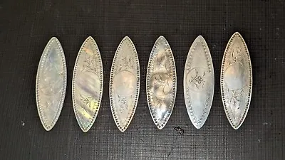 Six Chinese Antique Mother Of Pearl Gaming Counters • $48