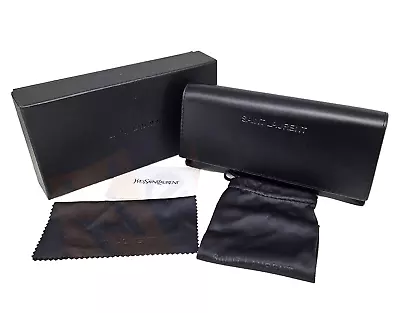 YSL Saint Laurent Eyeglasses Sunglasses Case W/ Cleaning Cloth & GiftBOX - Black • $14.95