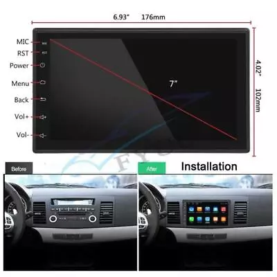 Android 9.1 7  HD 2Din Car Quad-core RAM 2GB ROM 32GB GPS Wifi 3G 4G OBD DAB BT • $126.58