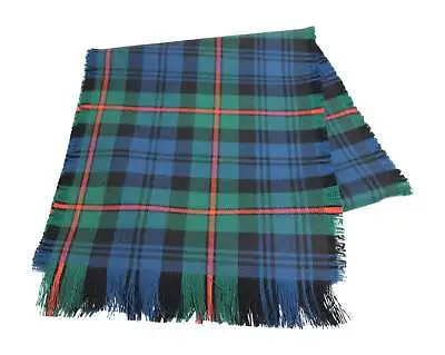 Traditional Scottish Tartan 100% Wool Plain Full Fringed Sash - MacKinlay Ancien • £34.95