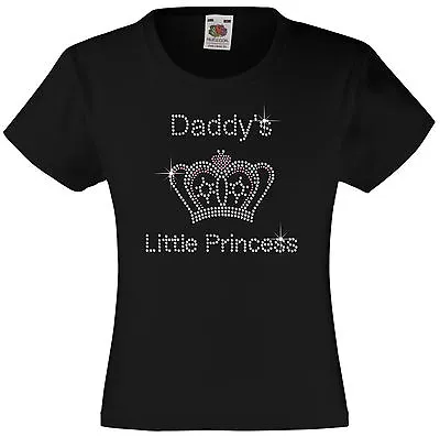 Daddy's Little Princess Rhinestone/Diamanté Embellished T Shirt Gift  For Girls • £15.99