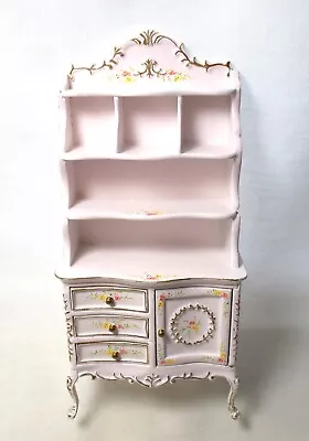 Dollhouse Miniature BESPAQ NURSERY CABINET / UNIT Painted Flowers MENDED LEG • $12.45