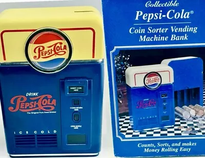 Pepsi Cola Coin Sorter Bank W/Original Box & Packaging 1996 Vintage • $23