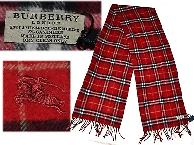 BURBERRY Men's Scarf New Without Tags Wool-cashmere Made In Scotland BU03 T1P • $1
