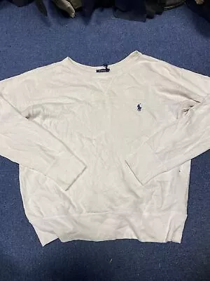 Vintage Polo Ralph Lauren Sweatshirt In White. Best Fits L • £14.99