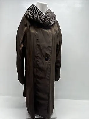 Mycra Pac Donatello Reversible Raincoat Jacket Scroll Collar Brown Cheetah  6 8 • $99.99