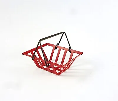  Dollhouse Miniature Red Metal Shopping Basket B0681 • $3.49